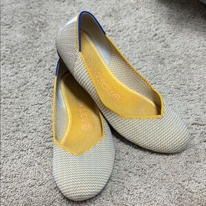 Rothy's Women's The Flat in Yellow, Gray, White - size 7.5
